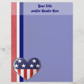 Patriotic Heart Letterhead Briefbogen (Vorderseite)