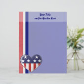 Patriotic Heart Letterhead Briefbogen (Stehend Vorderseite)