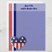 Patriotic Heart Letterhead Briefbogen (Vorne/Hinten)