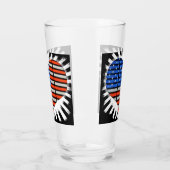 Patriotic Heart Shaped American Flag Glas (Links)