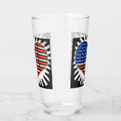 Patriotic Heart Shaped American Flag Glas (Rechts)