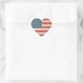 Patriotic Heart Shaped American Flag Herz-Aufkleber (Tasche)