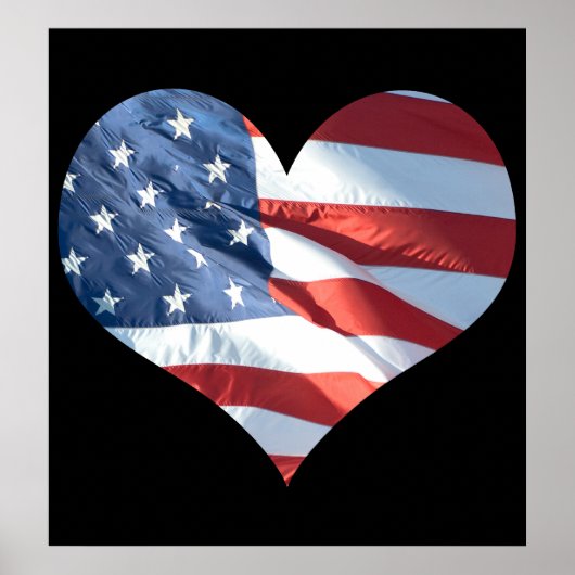 Patriotic Heart Shaped American Flag Poster (Vorne)