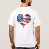 Patriotic Heart Shaped American Flag T-Shirt (Rückseite)