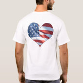 Patriotic Heart Shaped American Flag T-Shirt (Rückseite)