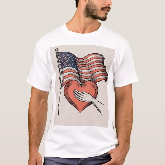 Patriotic Heart T - Shirt Design (Vorderseite)