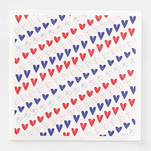 Patriotic Hearts Dinner Napkins Serviette (Vorderseite)
