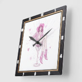 Patriotic High Heel Mode Quadratische Wanduhr (Winkel)