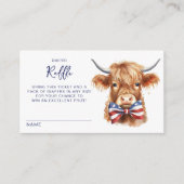 Patriotic Highland Cow Baby Duwer Windelwanne Raff Begleitkarte (Vorderseite)