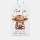 Patriotic Highland Cow Farm Animal Baby Shooter Geschenkanhänger (Vorderseite)