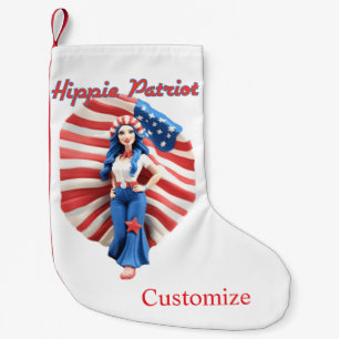 Patriotic Hippie Girl Thunder_Cove Kleiner Weihnachtsstrumpf