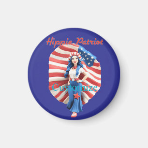 Patriotic Hippie Girl Thunder_Cove Magnet