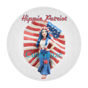 Patriotic Hippie Girl Thunder_Cove Schneidebrett