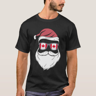 Patriotic Hipster Santa canadian flag sungasse c T-Shirt