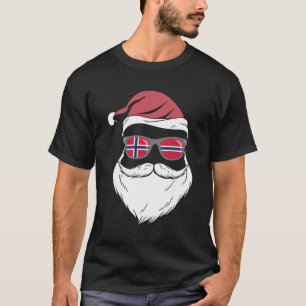 Patriotic Hipster Santa Norway flag sungasse chr T-Shirt