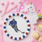Patriotic Hockey Design Paper Party Plate Pappteller (Party)
