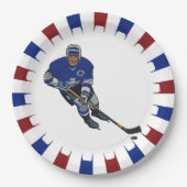 Patriotic Hockey Design Paper Party Plate Pappteller (Vorderseite)