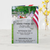 Patriotic Holiday Grabstein Karte (Gelbe Blume)