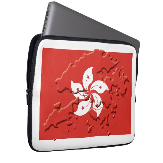 Patriotic HONG KONG Flag Map Computer Laptopschutzhülle (Vorne Rechts)