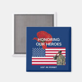 Patriotic HONORING UNSERE HEROES Veterans Memorial Magnet (Vorderseite/Rückseite)