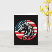 Patriotic Horse American Flag Horseback Riding 4. Karte (Gelbe Blume)