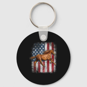Patriotic Horse American Flag Horseback Riding Far Schlüsselanhänger