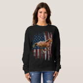 Patriotic Horse American Flag Horseback Riding Far Sweatshirt (Vorne ganz)