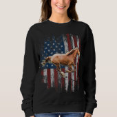 Patriotic Horse American Flag Horseback Riding Far Sweatshirt (Vorderseite)