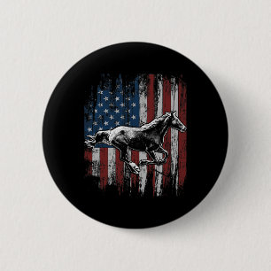 Patriotic Horse American Flag Horseback Riding Gif Button