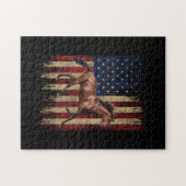 Patriotic Horse American Flag Horseback Riding Puzzle (Horizontal)