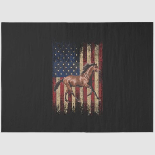 Patriotic Horse American Flag Horseback Riding Seidenpapier (Vorderseite)