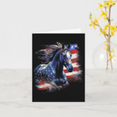 Patriotic Horse American Flag Horseback Riding Wes Karte (Gelbe Blume)