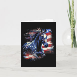 Patriotic Horse American Flag Horseback Riding Wes Karte