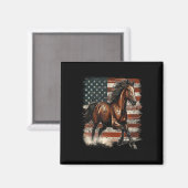 Patriotic Horse American Flag Magnet (Vorderseite/Rückseite)