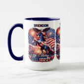 Patriotic Horse American Flag Sunset Equestrian  Tasse (Links)