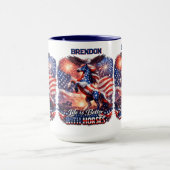 Patriotic Horse American Flag Sunset Equestrian  Tasse (Zentrum)