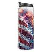 Patriotic Horse Fireworks Celebration Art Thermosbecher (Nach rechts gedreht)