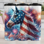 Patriotic Horse Fireworks Celebration Art Thermosbecher