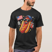 Patriotic Hot Dog 4th of July Funny T-Shirt (Vorderseite)