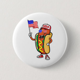 Patriotic Hot Dog American Flag USA Funny 4. J Button