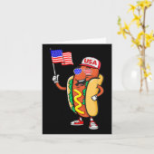 Patriotic Hot Dog American Flag USA Funny 4. J Karte (Gelbe Blume)