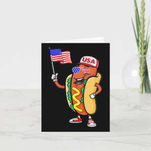 Patriotic Hot Dog American Flag USA Funny 4. J Karte