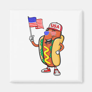Patriotic Hot Dog American Flag USA Funny 4. J Magnet