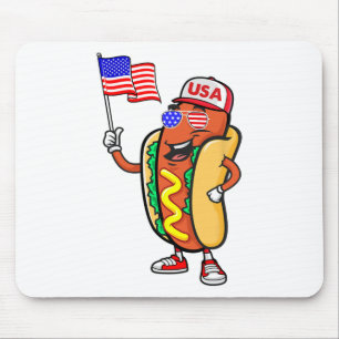 Patriotic Hot Dog American Flag USA Funny 4. J Mousepad