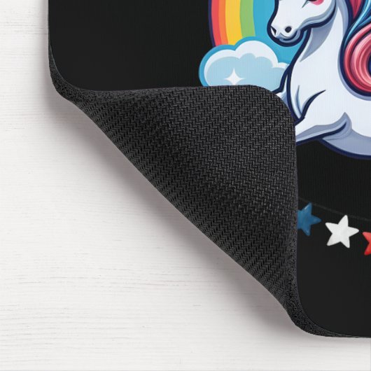 Patriotic Hotdog Riding Unicorn 4. Juli amerikanis Mousepad (Ecke)