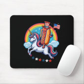 Patriotic Hotdog Riding Unicorn 4. Juli amerikanis Mousepad (Mit Mouse)