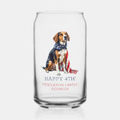 Patriotic Hound Hund Personalisiert Dosenglas (Vorderseite)