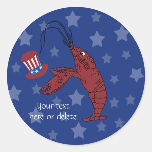 Patriotic Humster Crawfish Runder Aufkleber (Vorderseite)