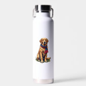 Patriotic Hunting Golden Retriever Vintage Tee 4 Trinkflasche (Vorne)