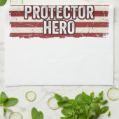 Patriotic Husband Daddy Protector Hero Flag Shirt  Geschirrtuch (Gefaltet)